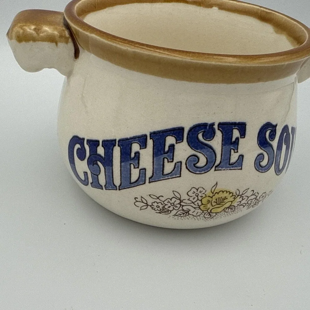 Vintage Set Of 4 1980s Soup Kettle Bowl Crocks Made in Japan 2 Handled
